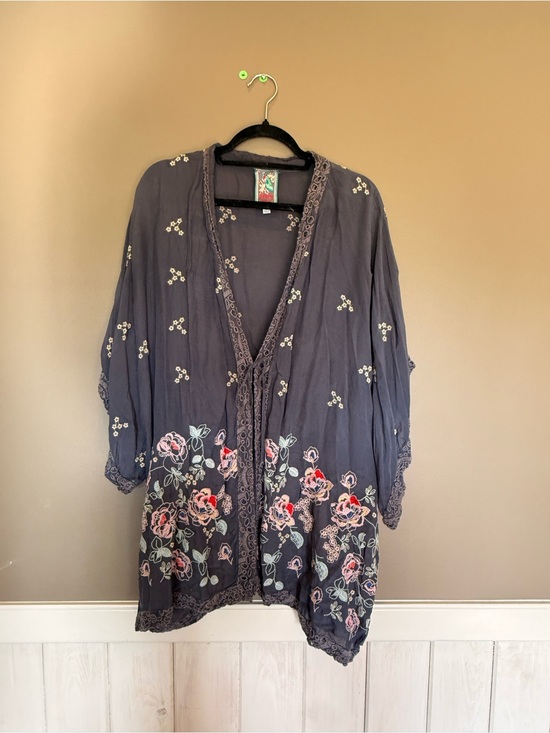 Johnny Was Tops - Johnny Was Embroidered Floral Kimono